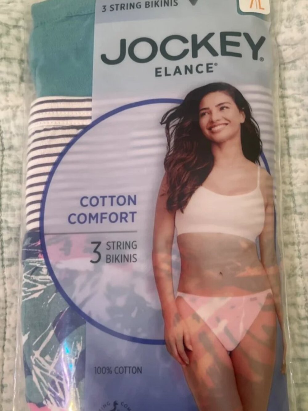 Jockey Elance String Bikini 3-Pack Size 7 Cotton Comfort NWT